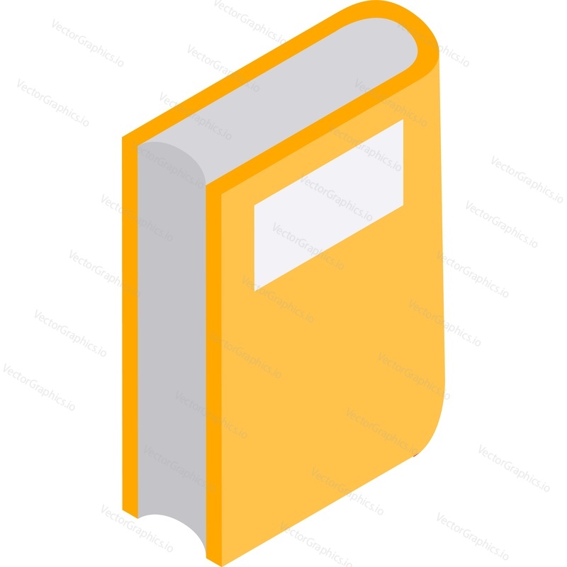 Book cover vertical template vector 3d icon. Textbook for school or university study isolated. Online education, e-learning concept