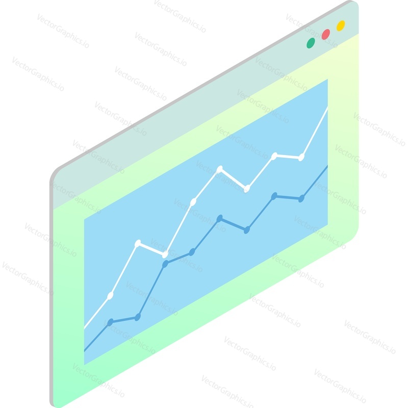 Finance analysis graph and risk management chart vector icon. Business data analysis design element