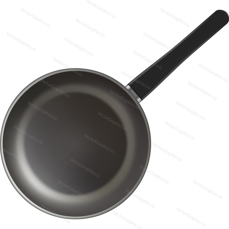 Saucepan utensil for cooking food realistic icon vector. Top view pan isolated on white background