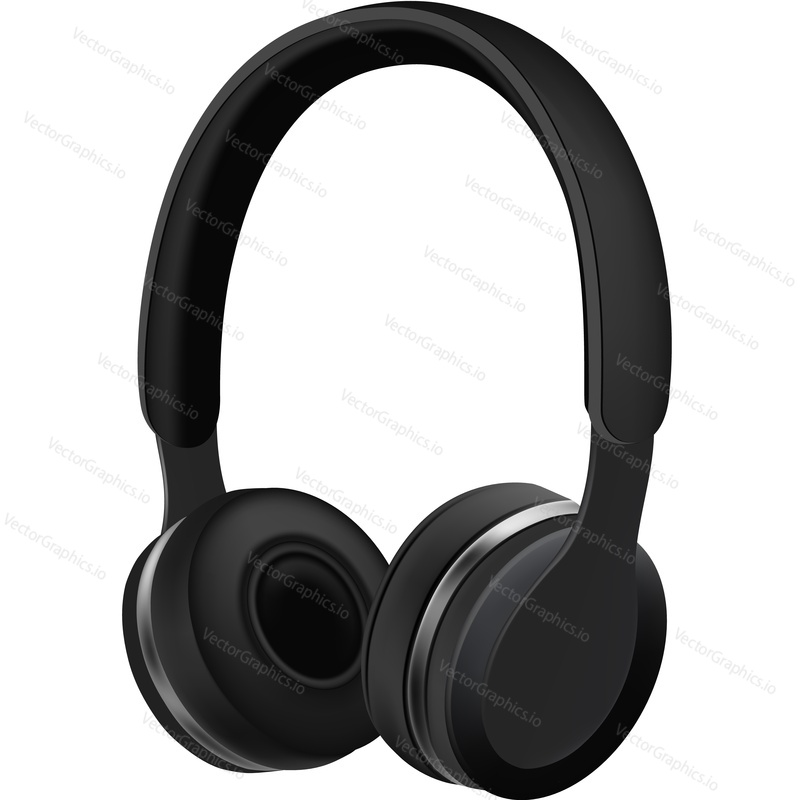 Headset vector. Ikona hudebních sluchátek. DJ sluchátka realistický design izolovaných na bílém pozadí