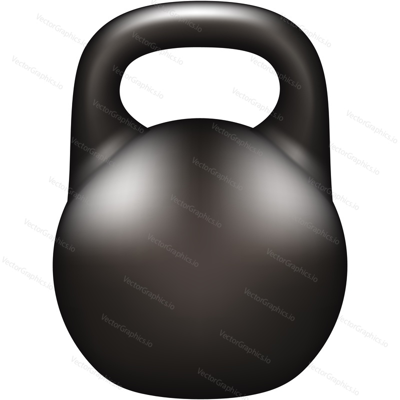 Gym kettlebell vector icon. Sport lifting equipment for bodybuilding isolated on white background