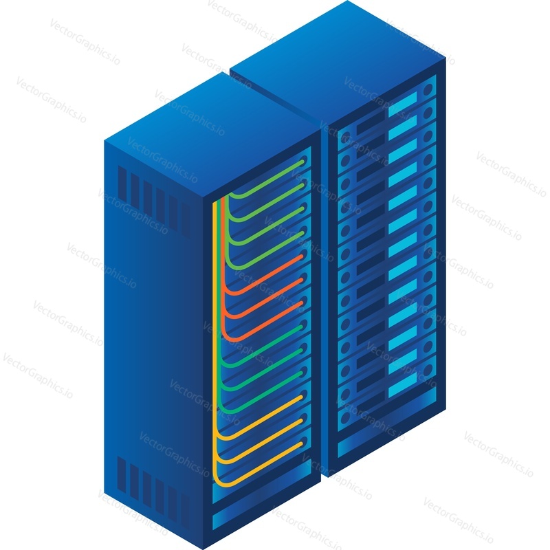 Ikona racku datového serveru. Vector cloud computer network web hardware. Storage cluster zařízení izolovaných na bílém pozadí