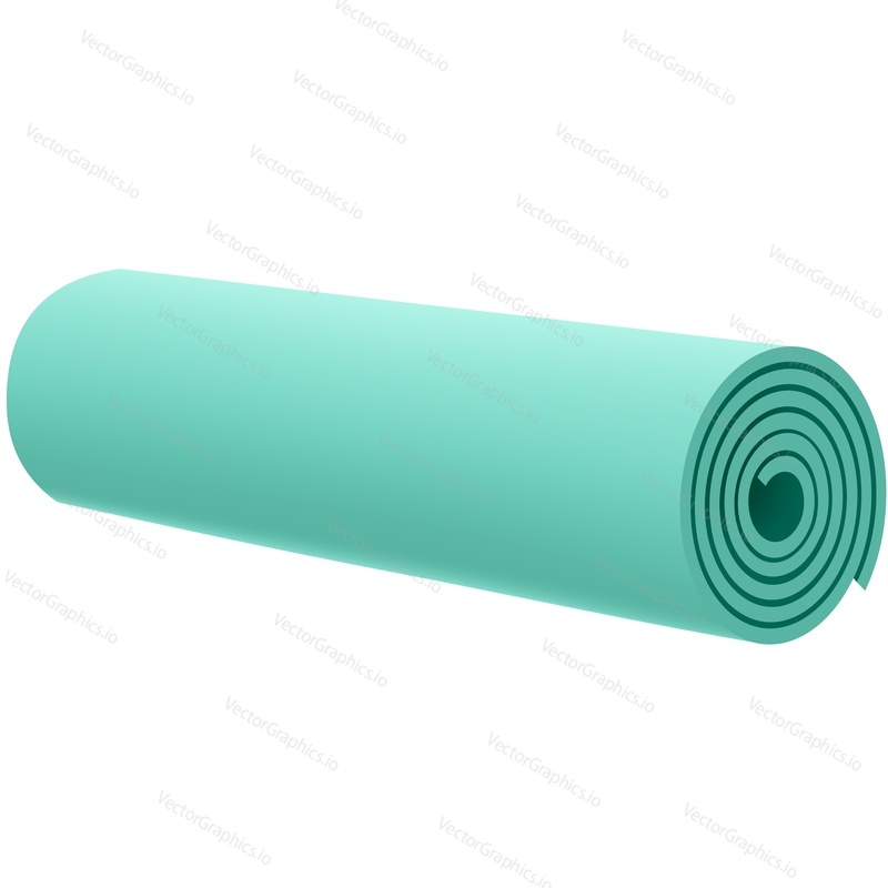 Fitness yoga mat icon vector. Floor carpet roll for pilates. Sport equipment isolated on white background