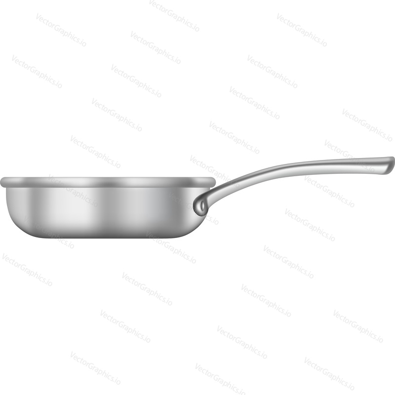 Saucepan utensil for cooking food realistic vector icon. Pan pot isolated cookware on white background