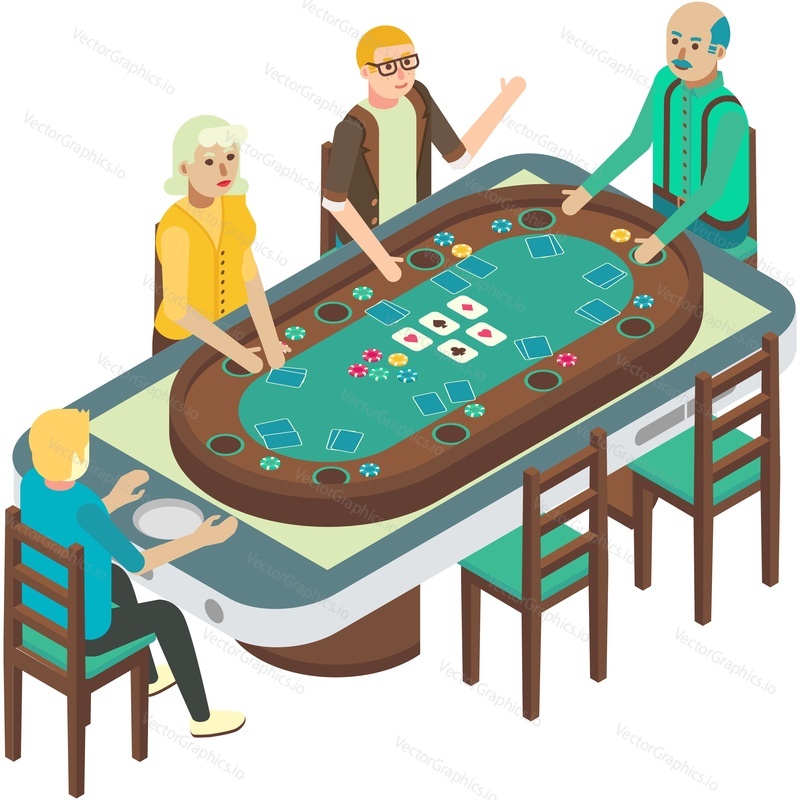 Mobile poker casino online game vector icon. People player at gambling table taking part in tournament entertainment isolated on white background