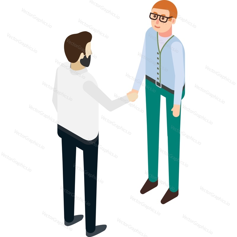 Business man handshaking vector icon. Businessman shake hand for isolated contract agreement, successful negotiation on white background