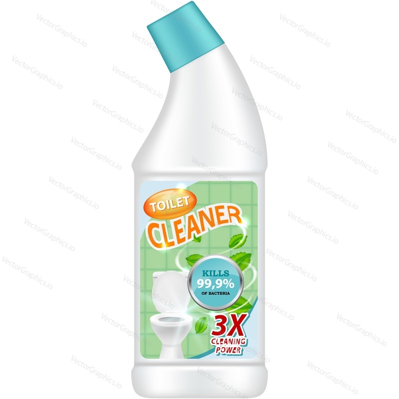 Toilet cleaner brand design vector icon. Bathroom detergent product pack isolated on white background