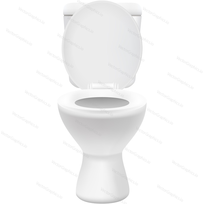 Toilet bowl icon. Hygiene vector. Front view closet seat lavatory symbol isolate on white background