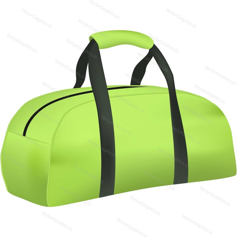 Sport bag for fitness gym duffel vector icon. Travel backpack or sportswear rucksack isolated on white background