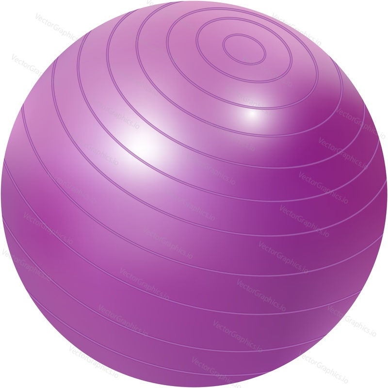 Fit ball vector icon for gym and yoga pilates fitness exercise. Sport equipment isolated on white background