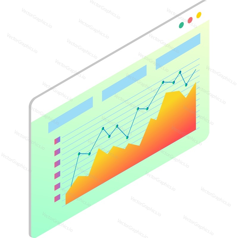 Data stock analysis vector icon. Crypto investment chart and graph isolated on white background