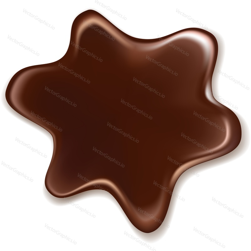 Chocolate stain icon. Brown splash vector. Melt liquid cream isolated. Dessert food drop splatter, icing blob on white background