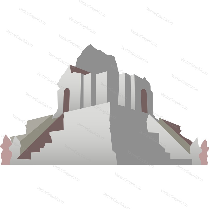 Ancient temple ruin vector icon. Old architecture and favorite landmark isolated on white background. Travel destination