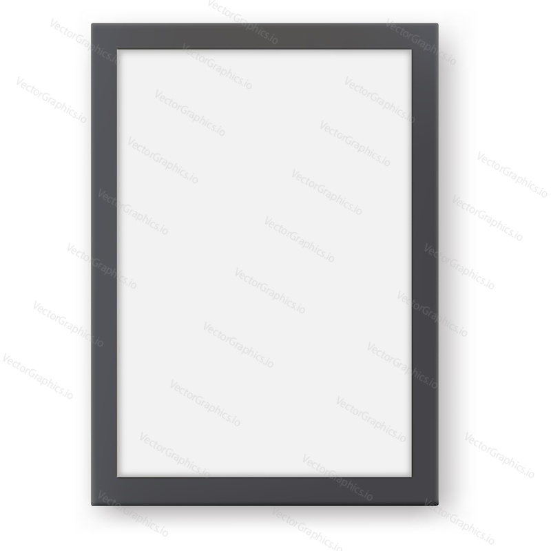 Picture frame mockup vector. Wall photo poster template icon. Isolated blank empty photoframe border on white background