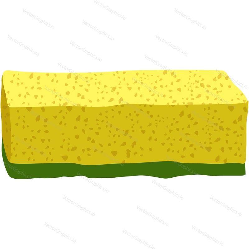 Kitchen sponge for dish wash with soap or foam vector icon. Household and hygiene object isolated on white background