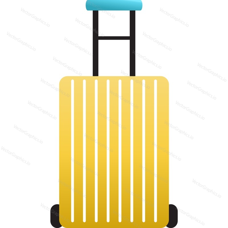 Vacation suitcase vector. Bag for trip baggage icon. Handbag luggage isolated on white background.