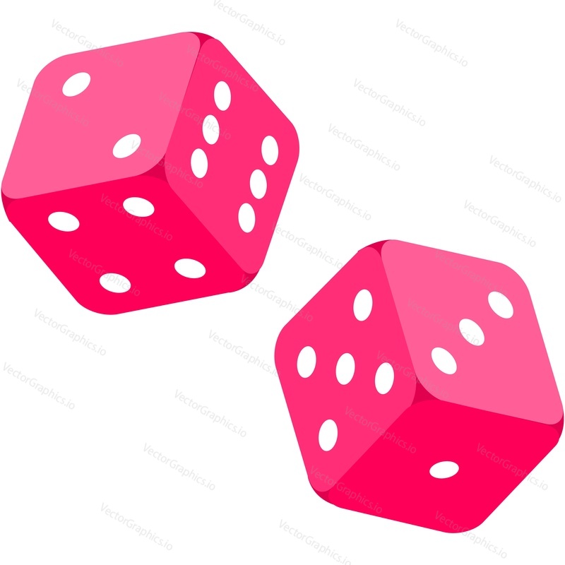 Game dice vector. Casino cube icon. Gambling tool isolated on white background