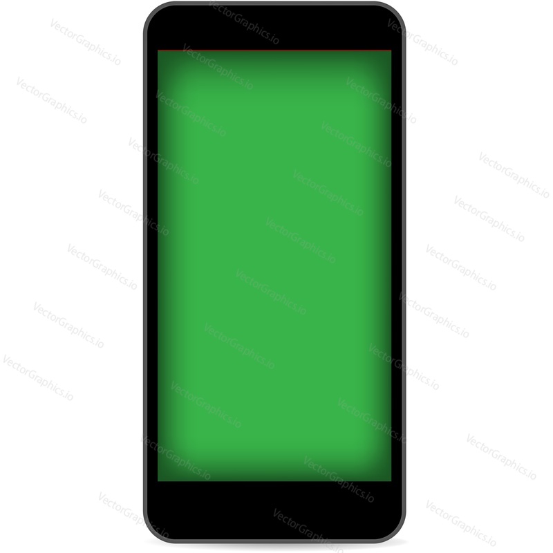 Mobile phone game green screen mockup vector icon. Template for online gaming on smartphone isolated on white background