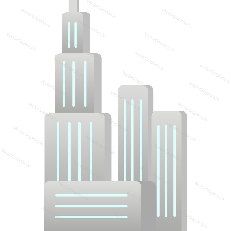 City icon. Cityscape skyline with vector building. Urban silhouette. Business town landscape isolated on white background