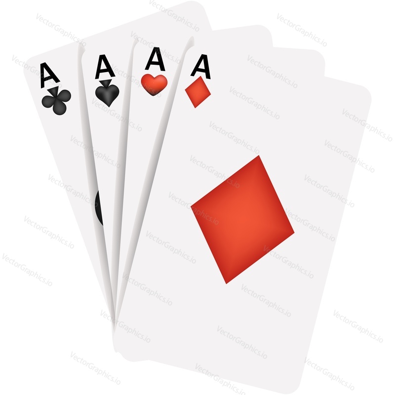 Four ace poker card vector icon. Casino game symbol isolated on white background