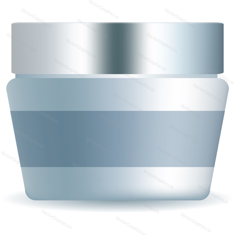 Cream jar vector. Cosmetic container icon. Plastic beauty product package isolated on white background