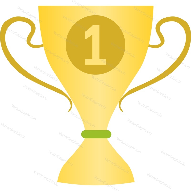 Trophy cup vector. Winner prize award icon. Champion gold sport goblet for first place isolated on white background