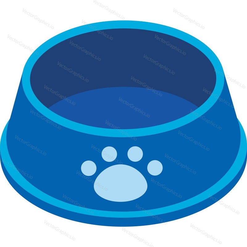 Dog dish vector. Pet bowl icon. Animal plate for water or snack isolated on white background