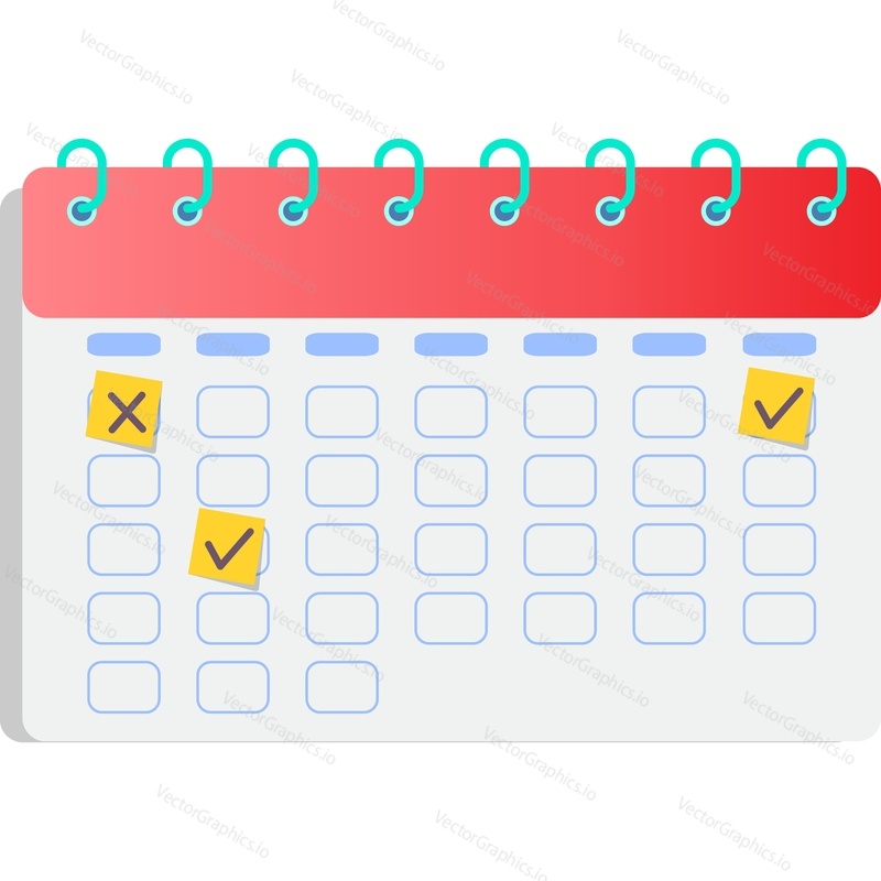 Business calendar vector. Schedule or week plan icon. Work time management. Month date event organizer isolated on white background