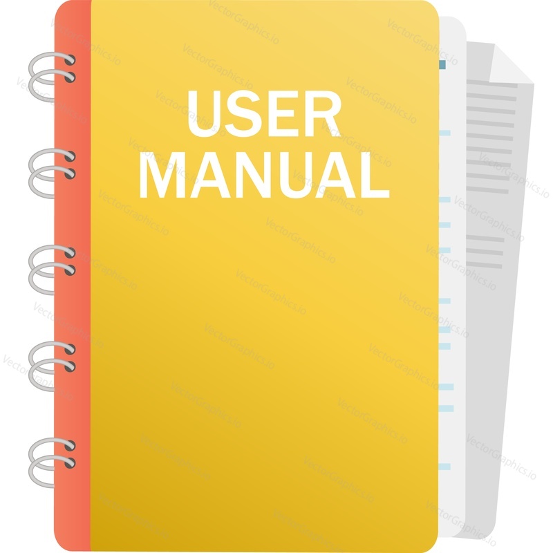 User manual icon guide book vector. Booklet guidance instruction isolated on white background