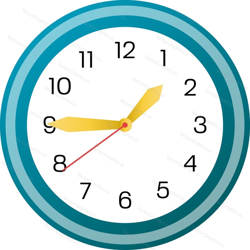 Clock vector. Time watch icon.