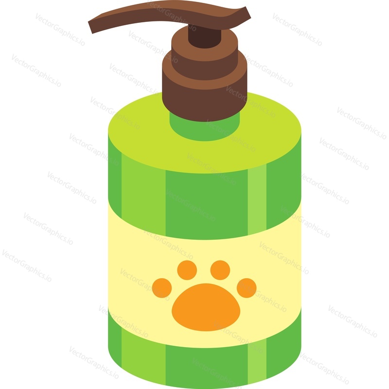 Dog shampoo bottle flask icon. Pet grooming service or veterinarian shop vector symbol isolated on white background