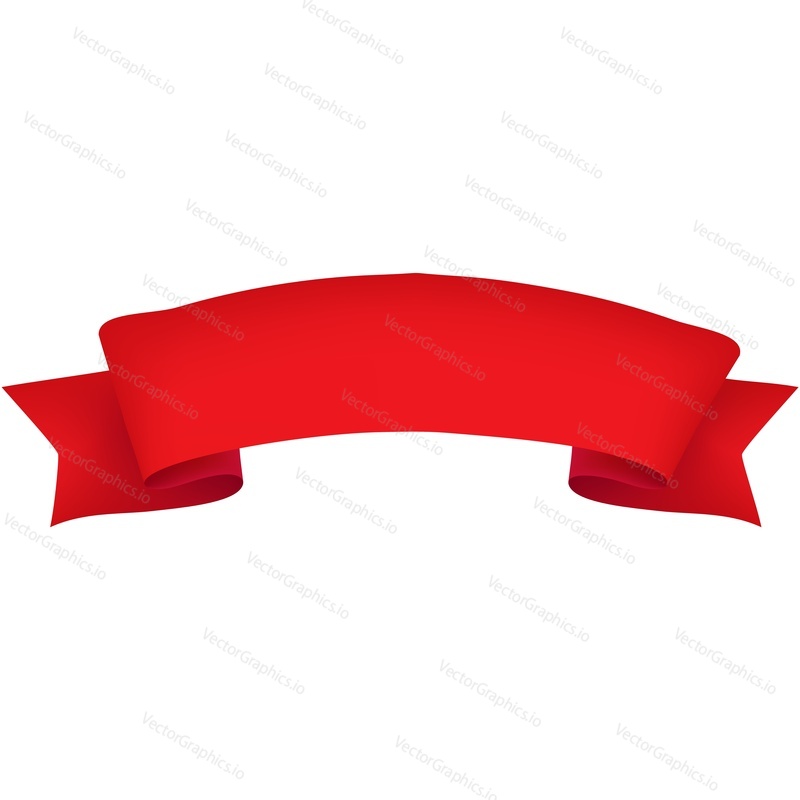 Ribbon banner vector icon. Red blank tape. Vintage label, sale badge template isolated on white background