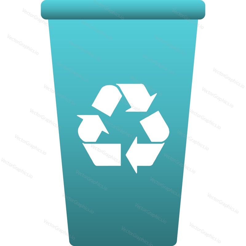 Recycle bin vector. Waste trash, garbage plastic can icon. Container for rubbish reuse isolated on white background. Ecology concept