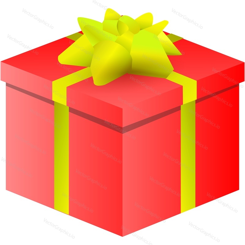 Present gift box vector icon.