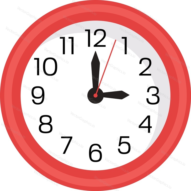 Clock face vector. Time watch