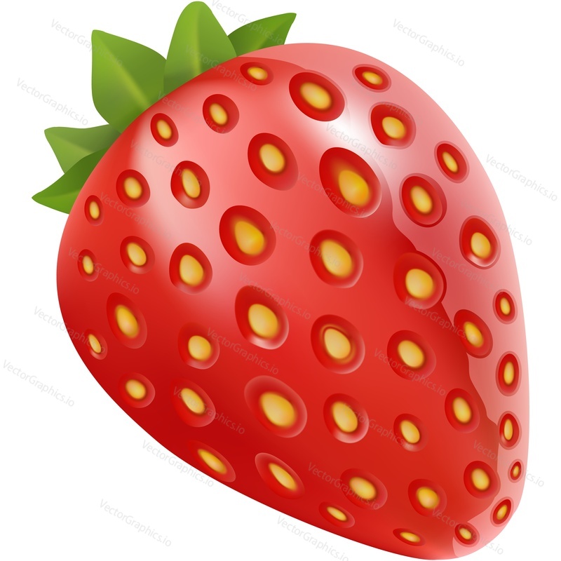 Strawberry vector. Fruit berry isolated 3d icon. Realistic fresh organic juice or yogurt ripe sweet ingredient on white background