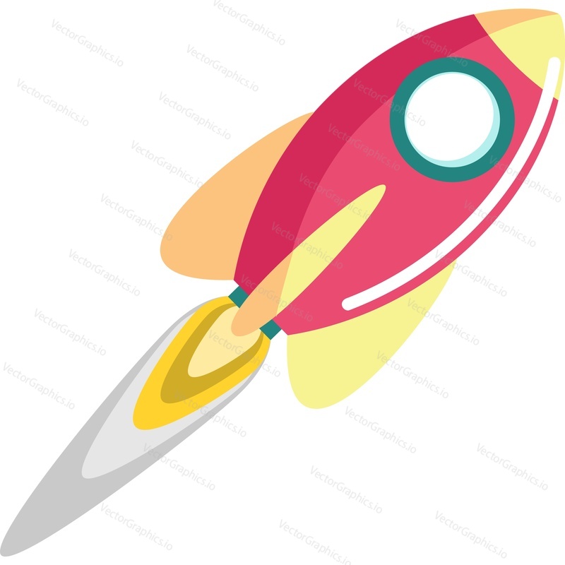 Rocket vector. Startup icon. Space launch design. Business project or technology innovation start up isolated on white background